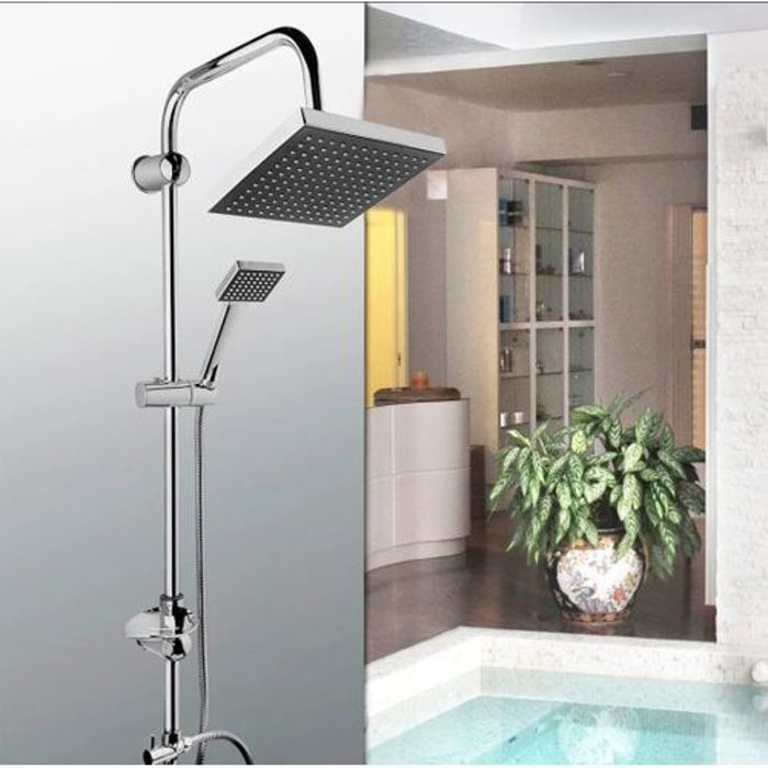 Colonne de douche avec pommeau de douche à effet pluie Carrée Haute Gamme