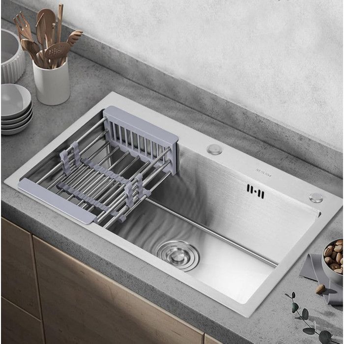 Évier de cuisine - Haute Qualité - Inox 304 - 50x40 cm - Double vasque - Design contemporain
