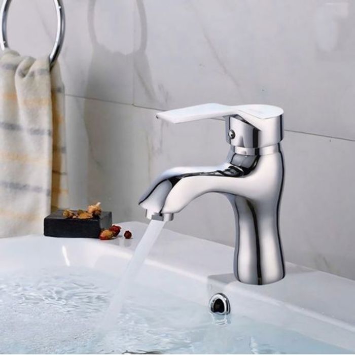 Robinet Mitigeur De Lavabo Chromé, chaud et froid+2 flexibles - Haute Gamme