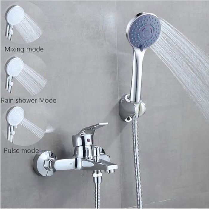 Robinet Mitigeur chromé avec Douchette flexible Pour salle de bain,Haute Qualité