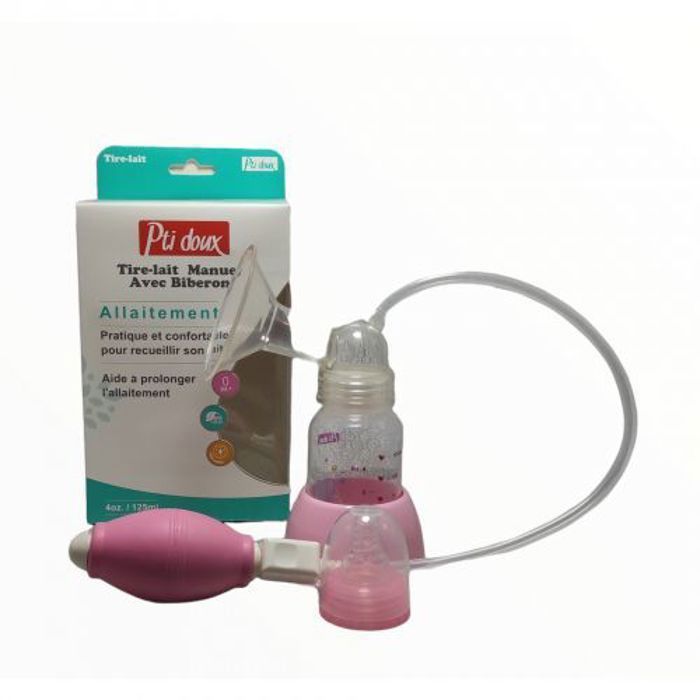 Tire Lait Manuel avec Biberon Rose Très Haute Qualité