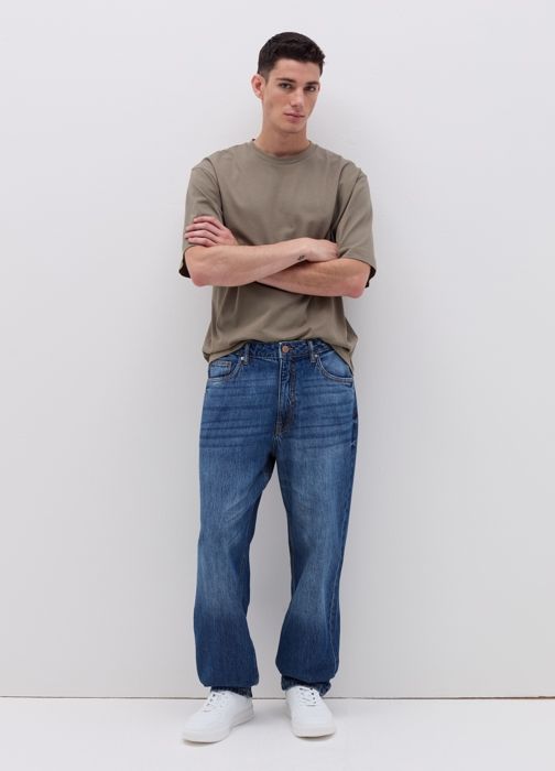 Cotton T-shirt with round neck - Mud Brown