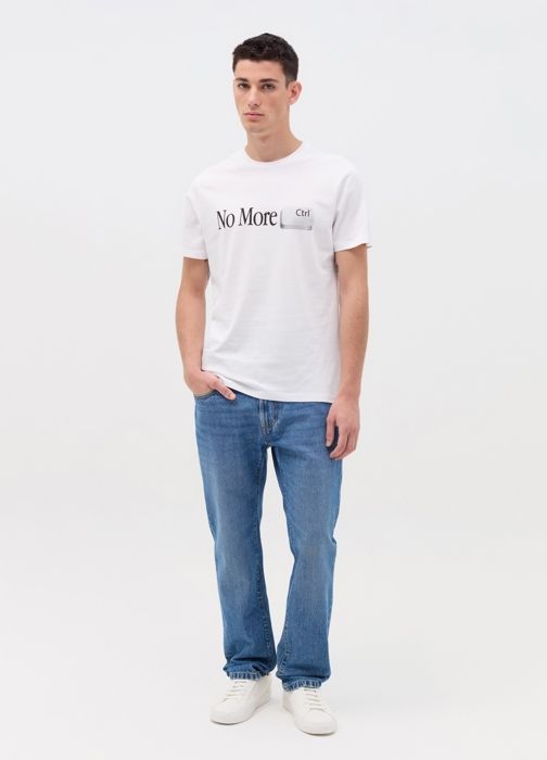 T-shirt en coton - OVS HOUSEBRAND - Blanc Optique - Manches courtes - Col arrondi - Regular