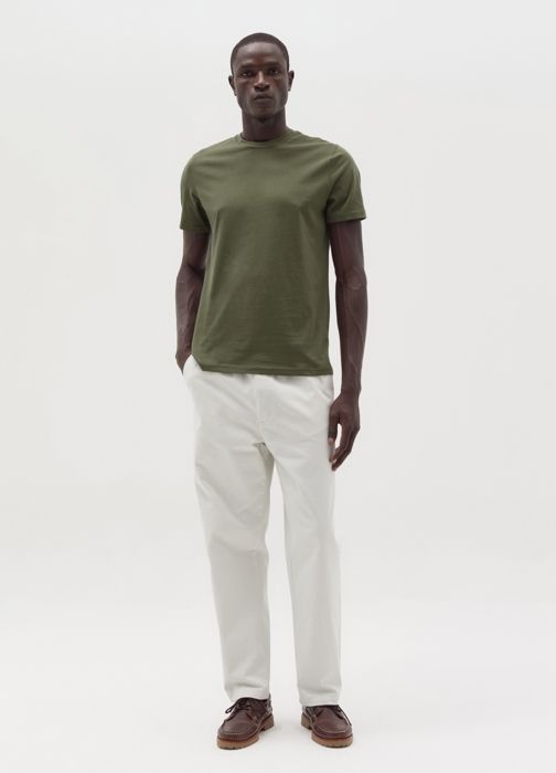 Cotton T-shirt with round neck - Leaf Green