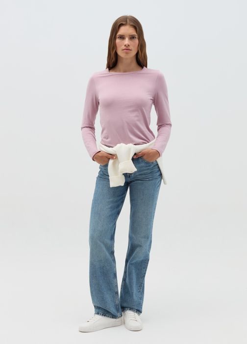 Long-sleeved T-shirt in cotton - Baby Pink