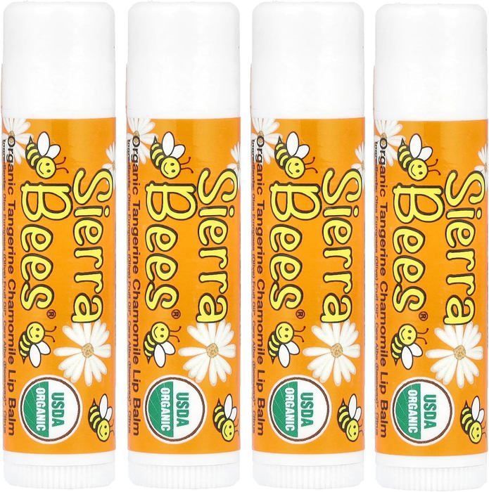 Sierra Bees Assortiment de baumes à lèvres biologiques, 4 pièces, 4,25 g chacun