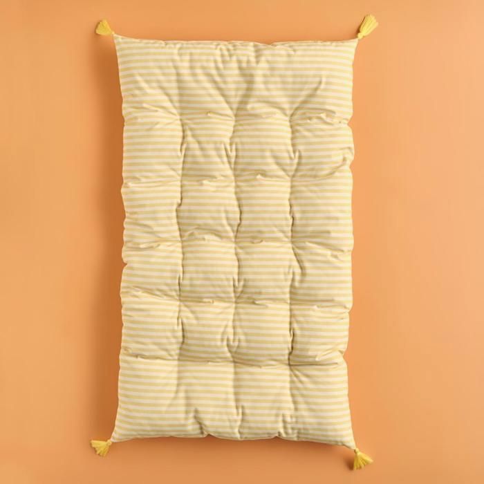 Coussin de sol - Saint Tropez - Jaune - 60x120 cm - Tissu 100% coton - Forme rectangulaire