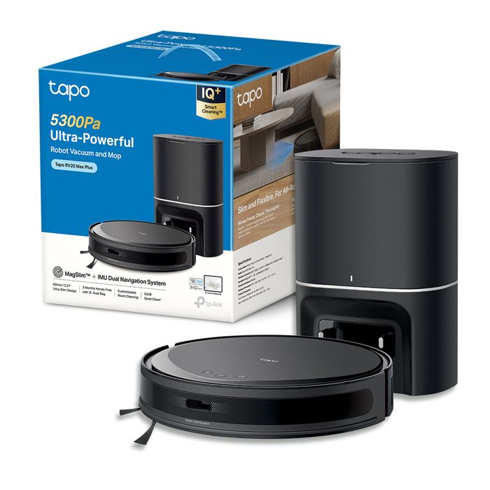 Robot aspirateur laveur MagSli LiDAR avec aspiration 5300 Pa et station de vidage automatique - Tapo RV20 Max Plus