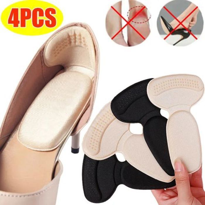 2 paires (4pcs) Semelle intérieure à chaussures et talons pour femmes,  coussins de soulagement de la douleur d'arrière de pieds