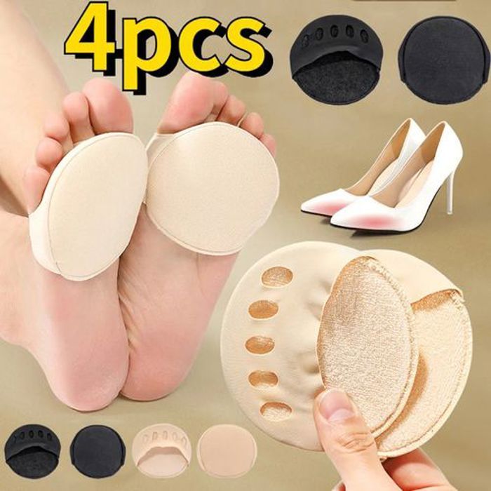 4pcs coussinets intérieure antidérapante pour femmes,  coussins de soulagement de la douleur d'avant de pieds, demi semelle