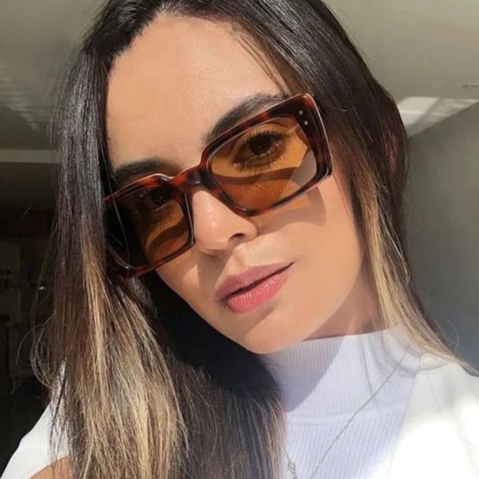 Lunettes de soleil rétro rectangulaire pour femmes tendance 2023 Léopard