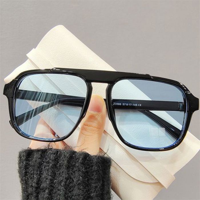 Lunettes de soleil classique à grandes monture Noir luxe Femmes protection UV400
