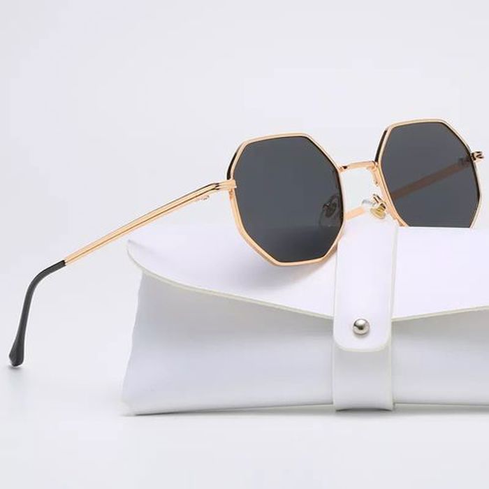 Lunettes de Soleil - GENERIC - Rétro Polygone - Métal - Protection UV400 - Noir