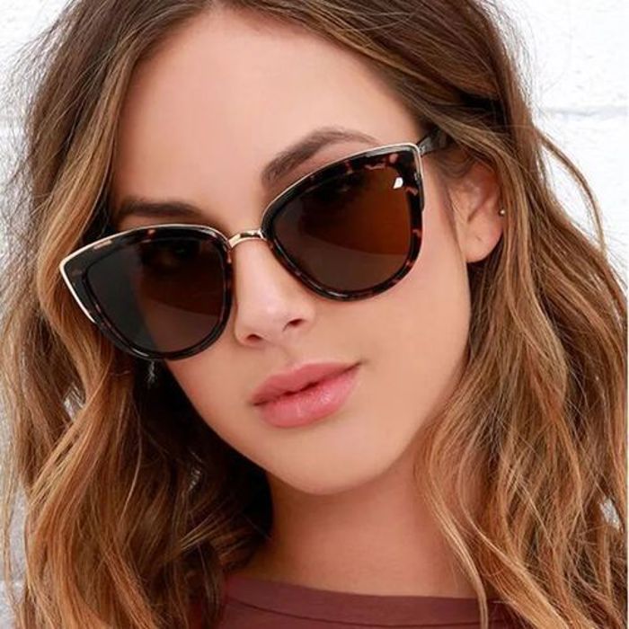 Lunettes de soleil Oeil de Chat style vintage UV400 pour femmes Léopard