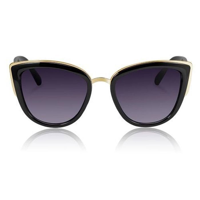 Lunettes de soleil Oeil de Chat Vintage Style UV400 pour femmes- Noir