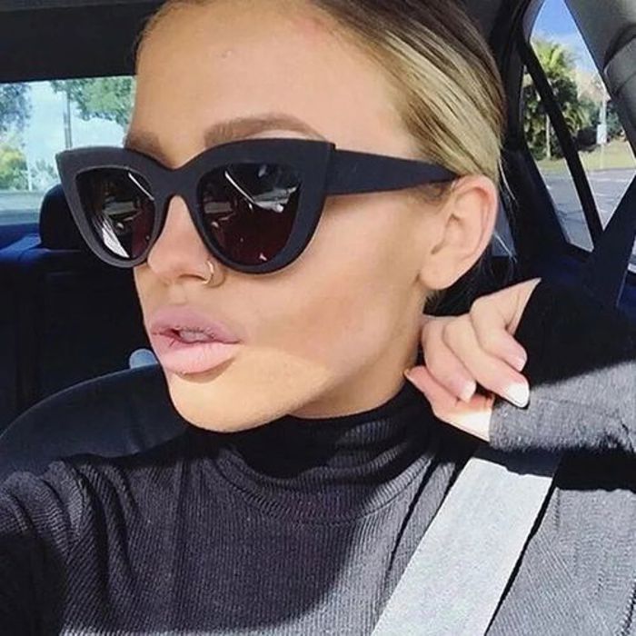Lunettes de soleil Oeil de chat Noir luxueuses Femmes Vintage UV400