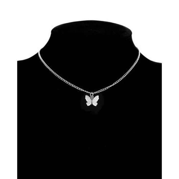 Fashion Collier femme Papillon  Chaîne pendentif  Argenté