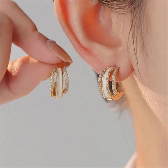 boucles d'oreilles coquillages superposés coréenne en perles bijoux pour femmes