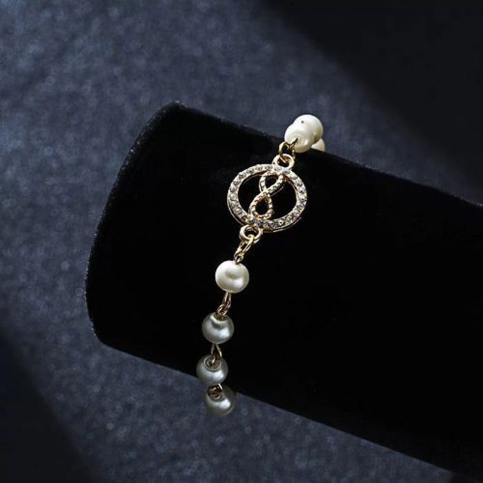 Bracelet - GENERIC - Infini - Perles - Plaqué or - Doré - Mixte