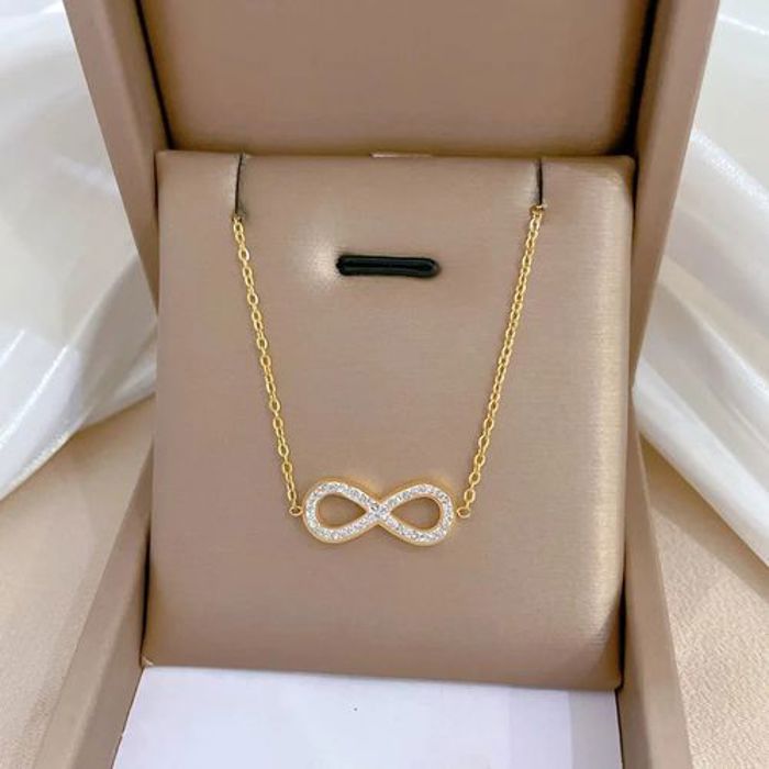 Collier pendentif infini en acier inoxydable , Bijoux Créatifs pour Femmes