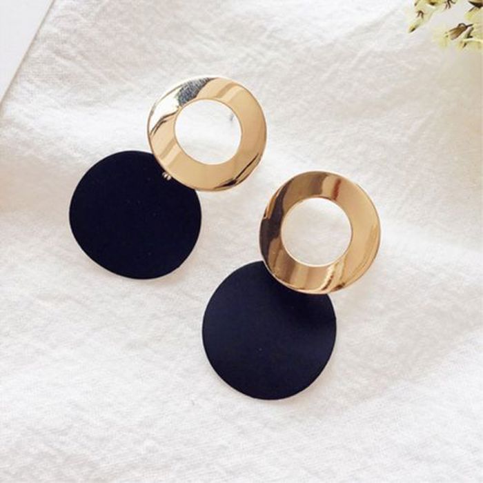 Boucles d'oreilles goutte de fleur noir cool pour les femmes, bijoux de fête