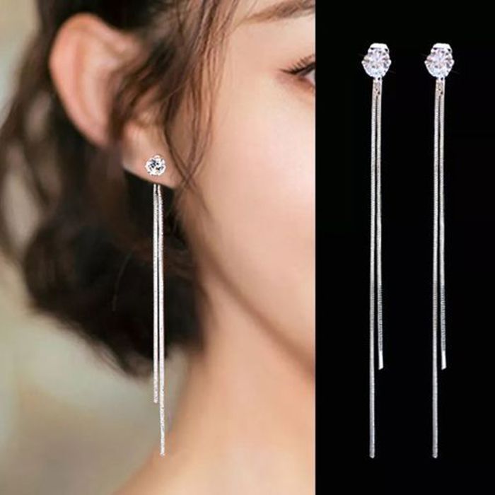boucles d'oreilles pende à pampilles long style en cristal irrégulier bijoux