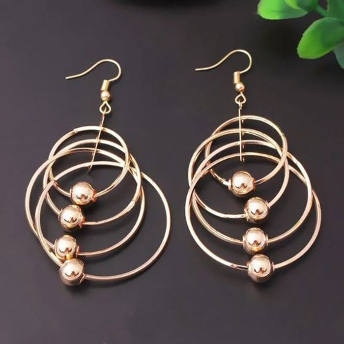 boucles d'oreilles longs cercle pendantes en perles long style bijoux femmes