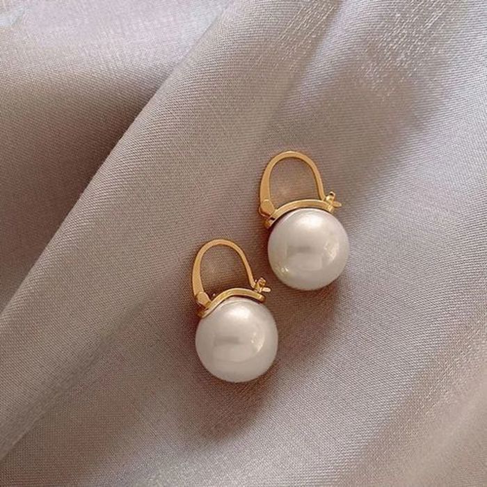 boucles d'oreilles rondes doré perle de luxe pour femmes
