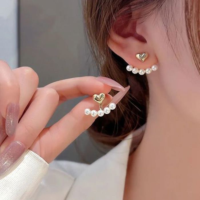 Boucles d'oreilles en perle d'amour coréenne bijoux de luxe pour femmes