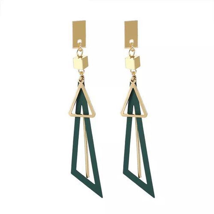 Boucles d'oreilles - GENERIC - Triangle - Longues - Doré - Style coréen