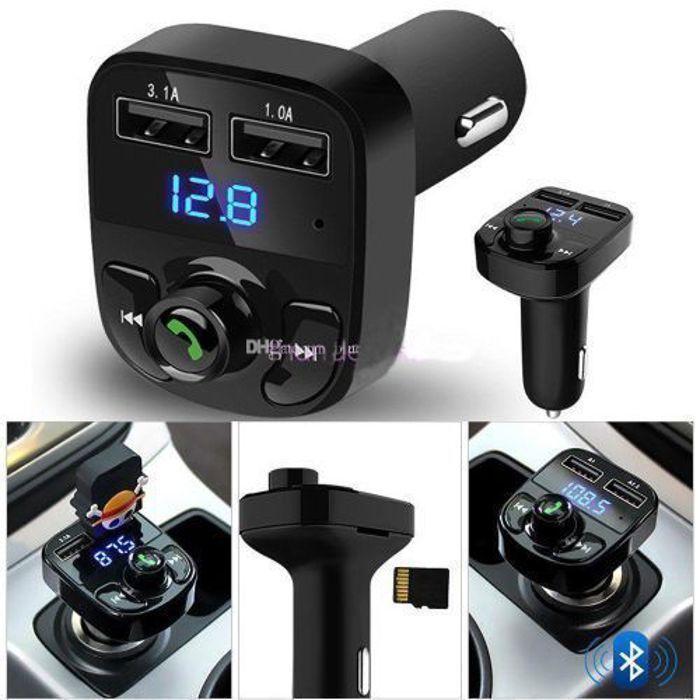 Transmetteur FM  2 USB -Micro Sd Radio voiture Lecteur MP3 sans fil dans la voiture Bluetooth