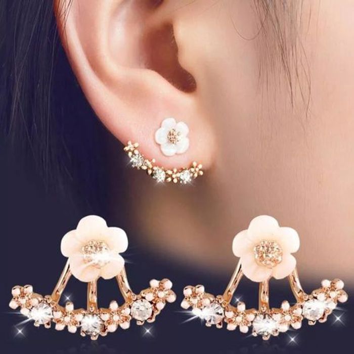 Boucles d'oreilles - GENERIC - Fleur en ZIRCON - Design minimaliste - Style coréen - Pour femmes