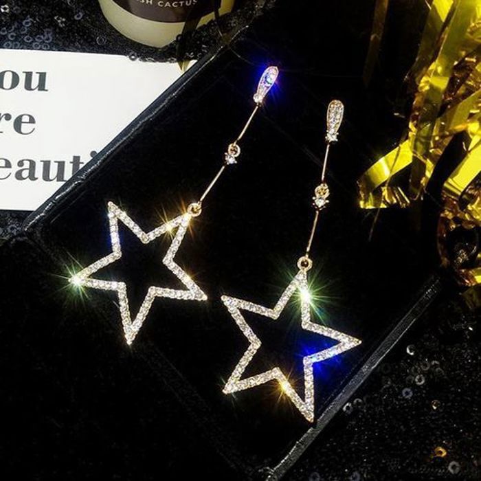 Boucles d'oreilles - GENERIC - Étoiles - Cristal - Doré - Élégantes pour femmes