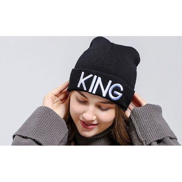 Bonnet - KING - Tricoté - Chaud en laine - Unisexe - Design cannabis