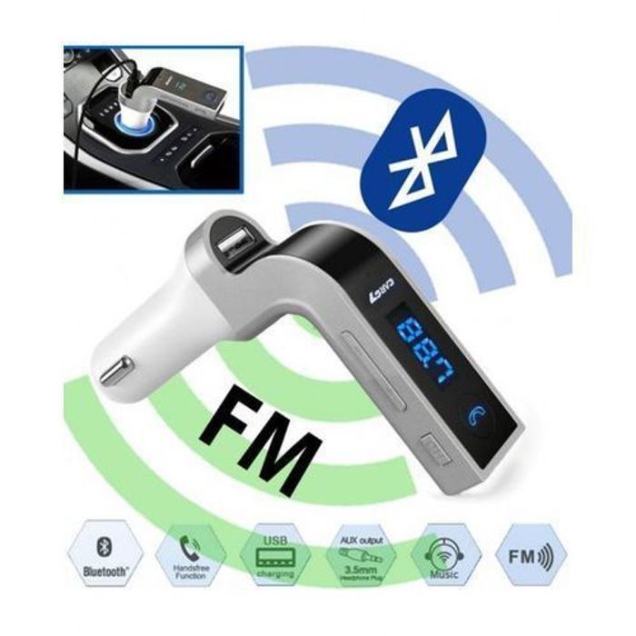 Car G7 Kit voiture Bluetooth MP3,USB, AUX,FM, Chargeur de telephone