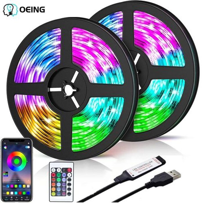 Led Light Strip 5M Remote Controller 12V flexible multi-couleur pour Maison- bureau