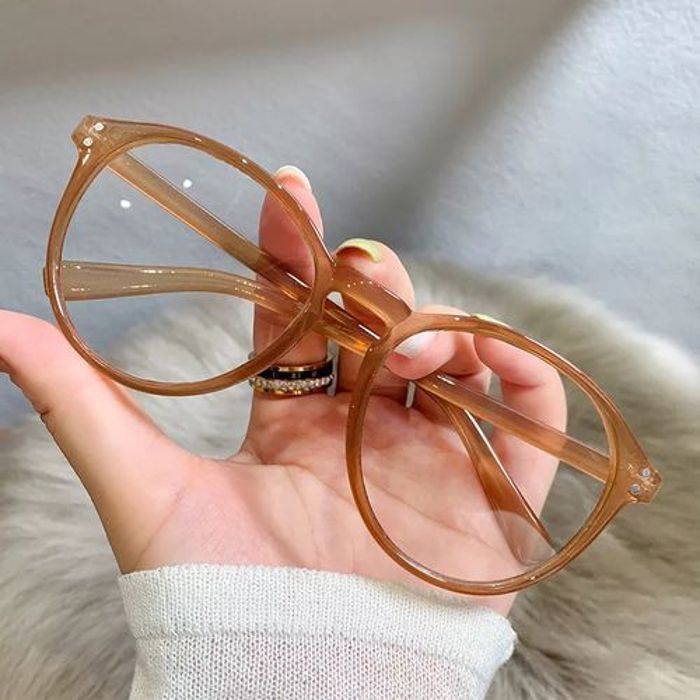 Lunettes rondes Anti-lumière bleue pour femmes Monture Orange