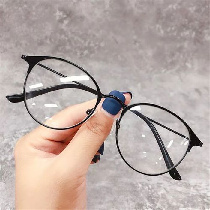 Lunettes à monture rondes en métal optique classique Anti-lumière bleue