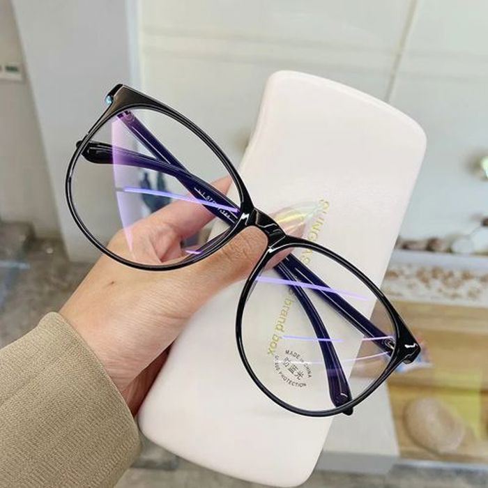 Lunettes transparente avec cadre Noir Anti lumières bleue unisexe