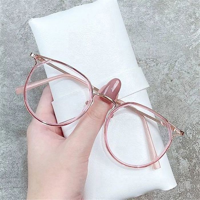 Lunettes rondes Anti-lumière bleue pour femmes,Tendance oreilles de chat rose by For Ladys