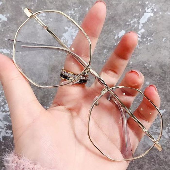 Lunettes rondes Anti-lumière bleue pour femmes,Tendance œil de chat pour ordinateur- doré