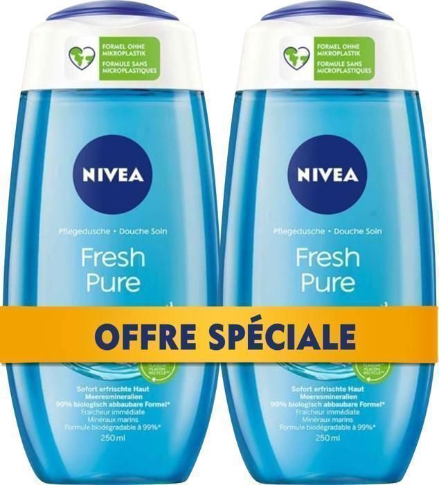 NIVEA Gel douche Fresh Pure -2X 250ml