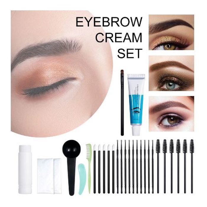 TB Kit de teinture pour sourcils et cills, coloration sûre, longue durée 001 brown