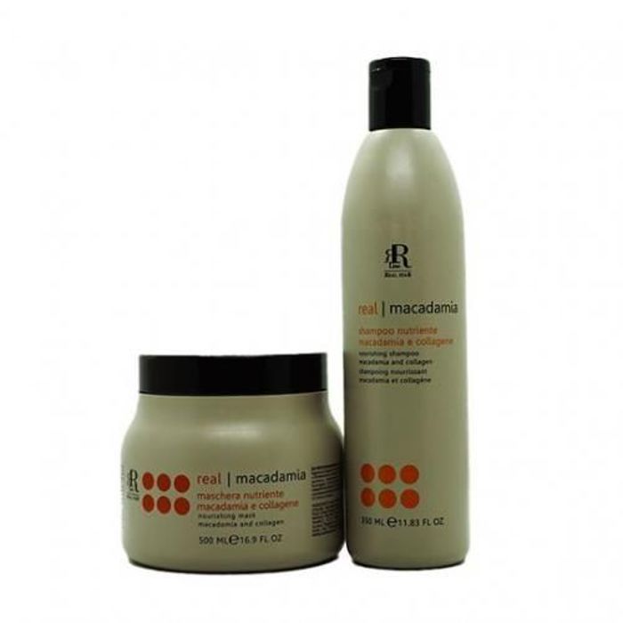 Macadamia star Shampooing(350ml) +Masque(500ml) pour cheveux traités