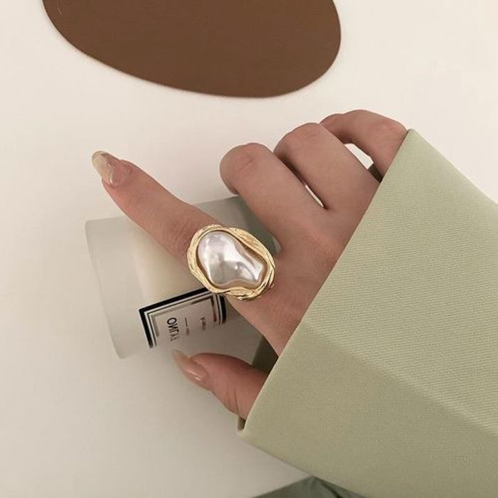 Bague perle en forme d'étoile de mer pour femme, matiques réglables accessoire de fête de luxe