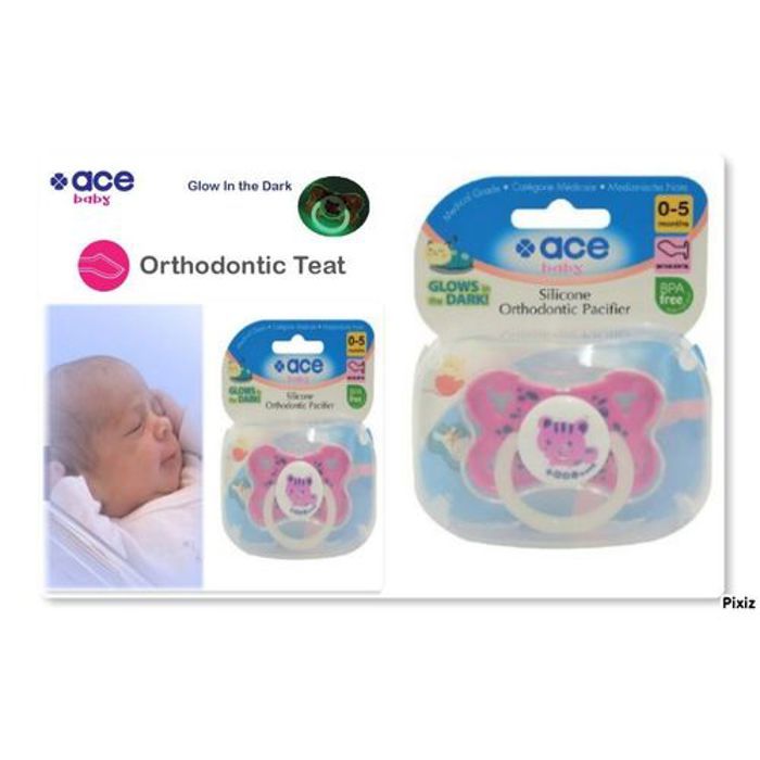 Ace Baby Sucette Sucette (Orthodontique / Orthodontique Symétrique) En Forme de Papillon Glow in the Dark_Puting Hisap Bayi