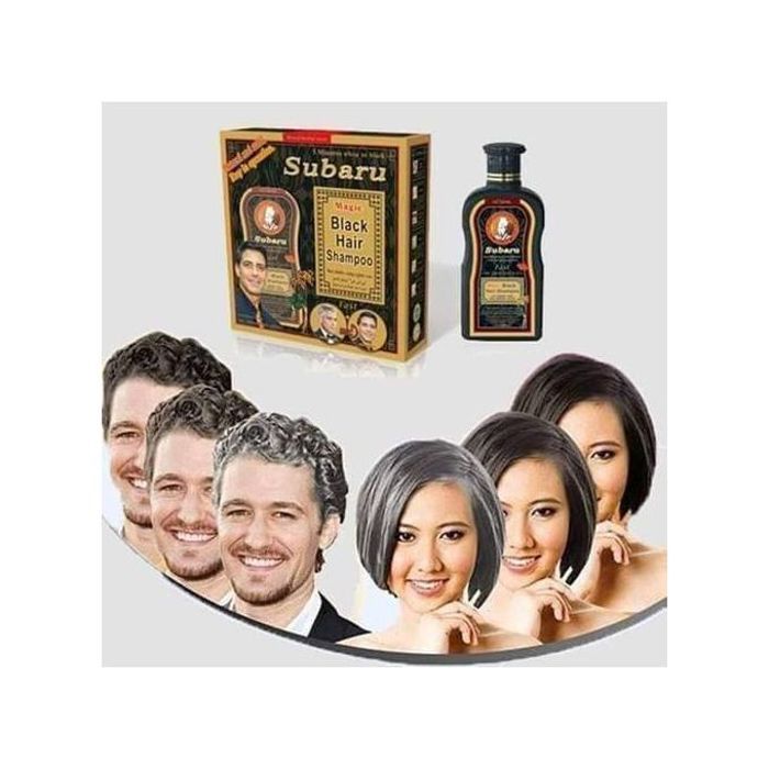 Shampoing colorant noir Subaru pour Hommes & Femmes 200ML x 2 (400 ML