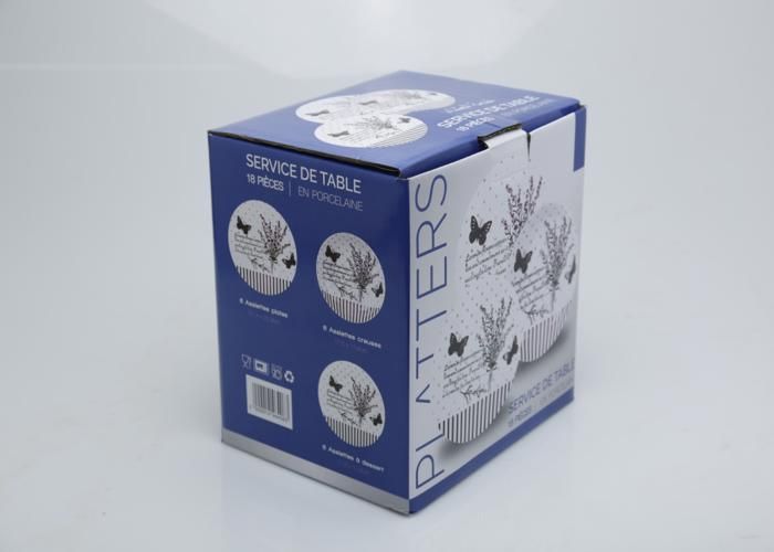 SERVICE DINNER PORC 18PCS BLANC DECOREE  DS-18-P1