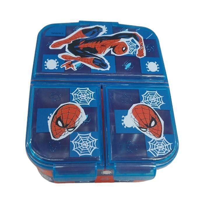Boîte à goûter - Spiderman - Multicompartiment - Bleu - Rectangulaire - Enfant