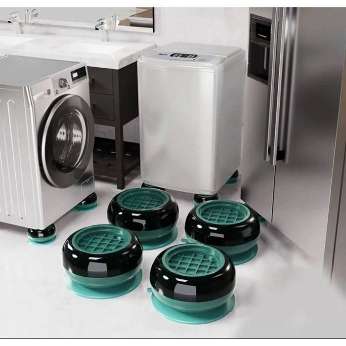Support pour machine à laver, résistant aux vibrations et au bruit, set de 4 pièces